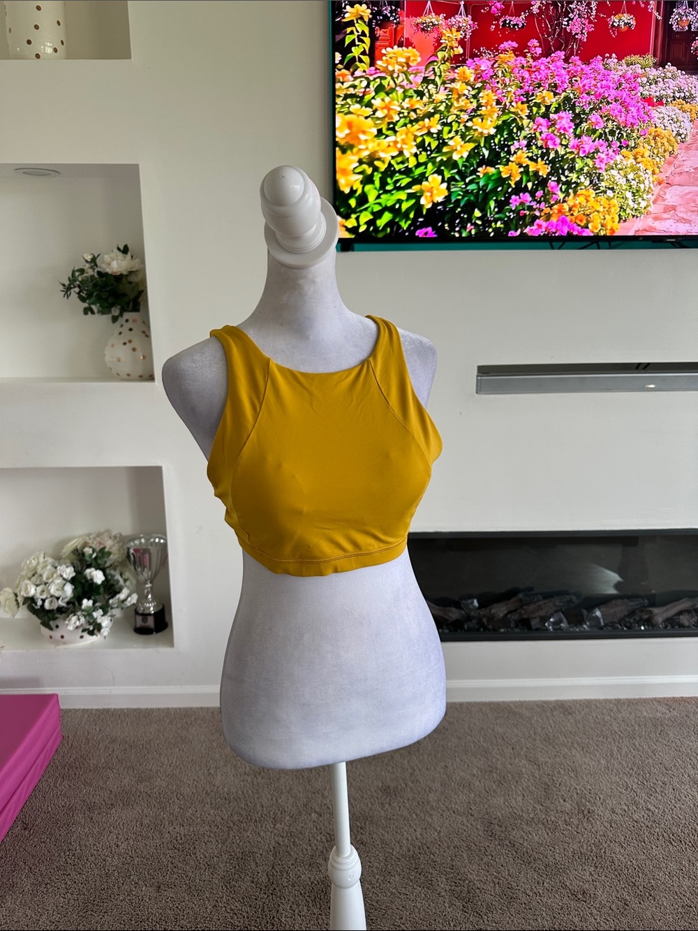 lululemon athletica Mustard Yellow Cropped Tank